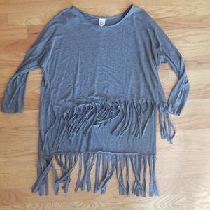 Grey top with fringe